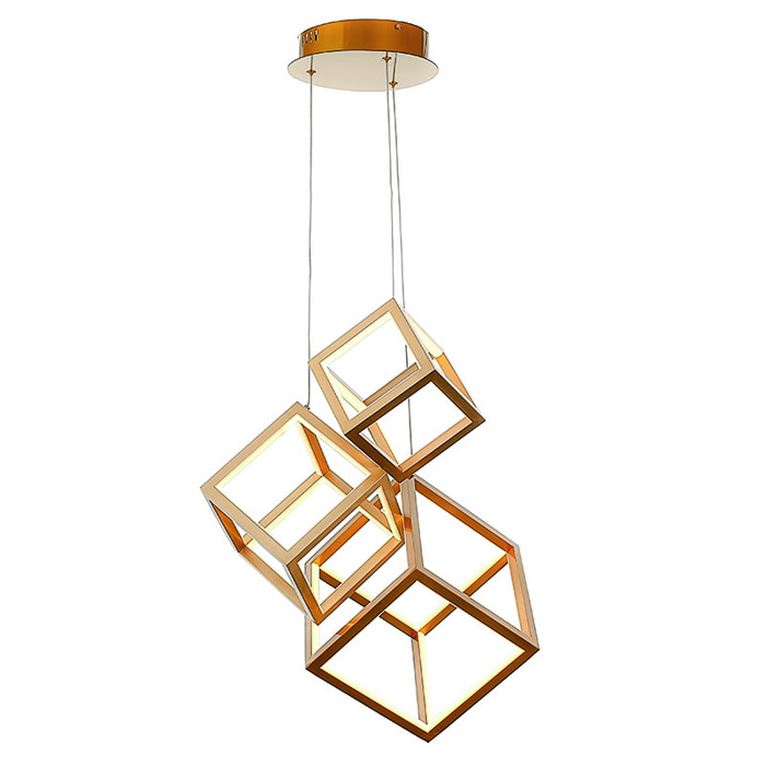 INLIGHT ΦΩΤΙΣΤΙΚΟ ΟΡΟΦΗΣ LED ΑΛΟΥΜΙΝΙΟΥ ''ΚΥΒΟΙ'' ΧΡΥΣΟ 80W 6000Lm/3000K 55X120cm 6145-80G